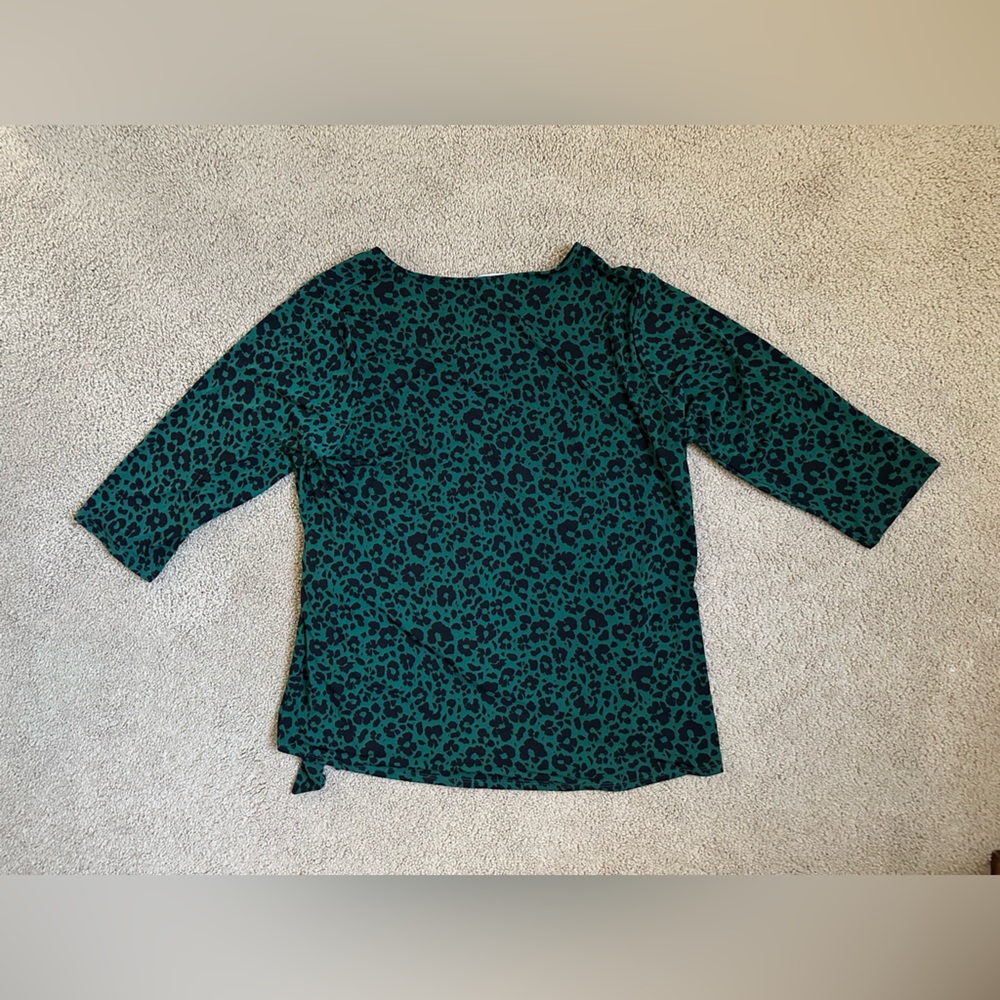 NWOT Beacon Apparel Animal Print Front Tie Blouse 2x - Picture 3 of 8